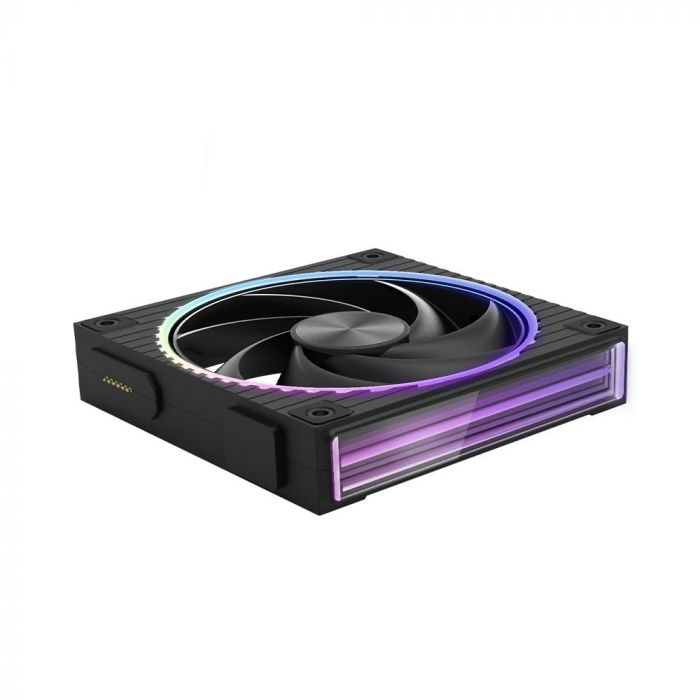 Корпусний вентилятор Zalman ZM-DF120  ARGB,  120мм, 800-2300rpm, 4pin, PWM, 3pin+5VARGB, 34,5dBa, POGO pin, Magnetic,  Reversed, чорний