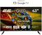 Телевізор 43" 2E QLED 4K 60Hz Smart Google TV Black