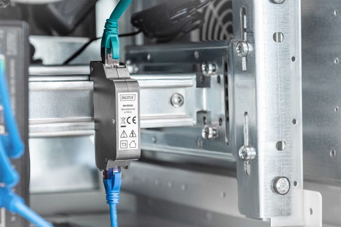 Обмежувач перенапруги DIGITUS PoE (RJ45), монтаж на DIN-рейку, внутрішній