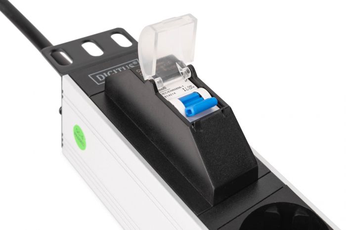 Пристрій розподілу електроживлення DIGITUS 1U, 7xSchuko, 16A, 250V, автомат, вилка Schuko