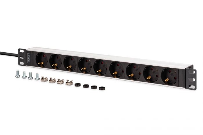 Пристрій розподілу електроживлення DIGITUS 1U, 9xSchuko, 16A, 250V, вилка C20