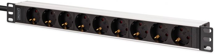 Пристрій розподілу електроживлення DIGITUS 1U, 9xSchuko, 16A, 250V, вилка C20