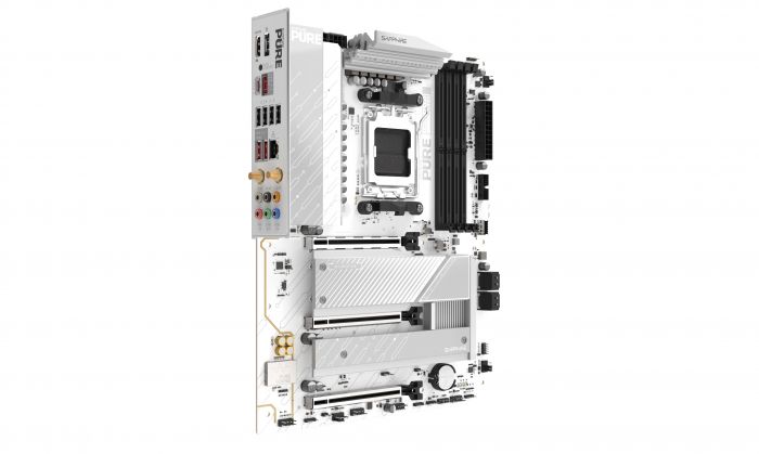 SAPPHIRE Motherboard PURE B850A WIFI7 sAM5 B850 4xDDR5 M.2 HDMI DP WiFi BT ATX білий