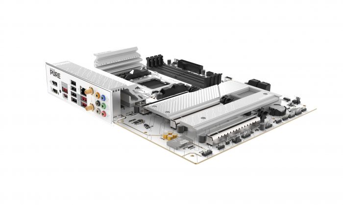 SAPPHIRE Motherboard PURE B850A WIFI7 sAM5 B850 4xDDR5 M.2 HDMI DP WiFi BT ATX білий