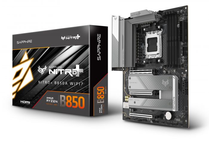 SAPPHIRE Motherboard NITRO+ B850A WIFI7 sAM5 B850 4xDDR5 M.2 HDMI DP WiFi BT ATX