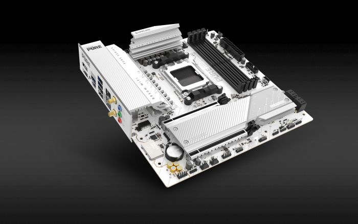 SAPPHIRE Motherboard PURE B850M WIFI sAM5 B850 4xDDR5 M.2 HDMI DP WiFi BT mATX білий