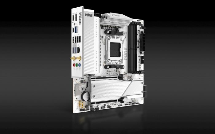 SAPPHIRE Motherboard PURE B850M WIFI sAM5 B850 4xDDR5 M.2 HDMI DP WiFi BT mATX білий