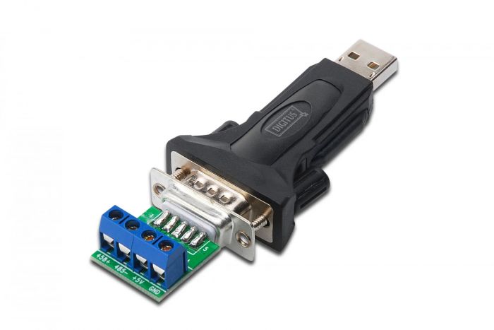 Адаптер DIGITUS USB 2.0 to RS232, RS485 incl., чорний