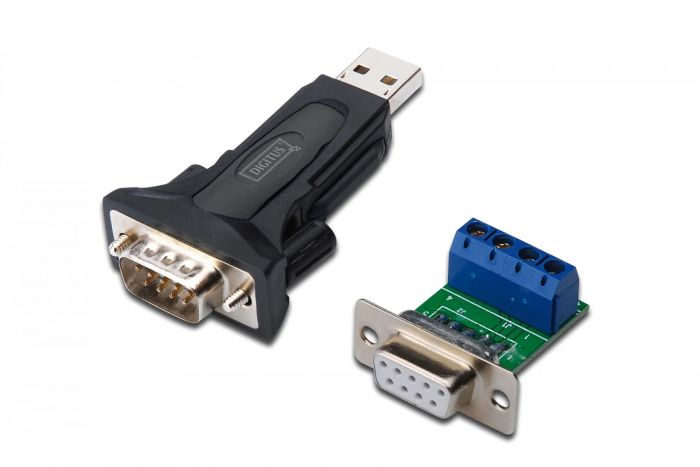 Адаптер DIGITUS USB 2.0 to RS232, RS485 incl., чорний