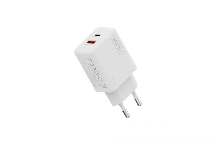 Зарядний пристрій DIGITUS 1хUSB-C, 1хUSB-A, 20W