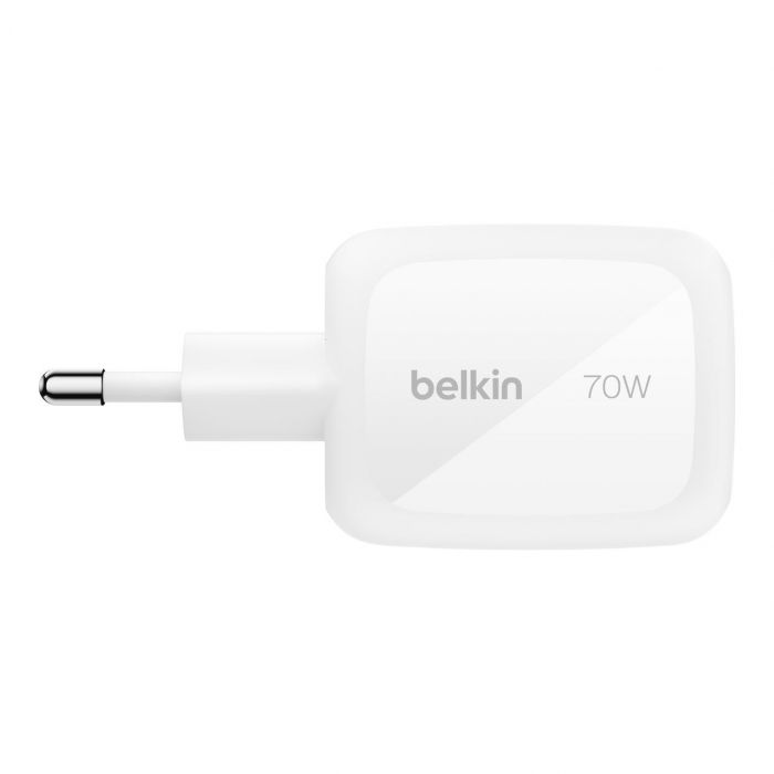 Зарядний пристрій мережевий Belkin 70Вт 2хUSB-С/USB-A GAN PD PPS, білий