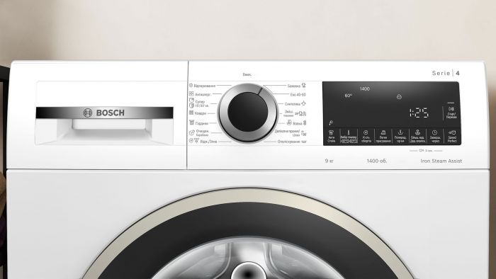 Пральна машина Bosch фронтальна, 9кг, 1400, A, 59см, дисплей, білий