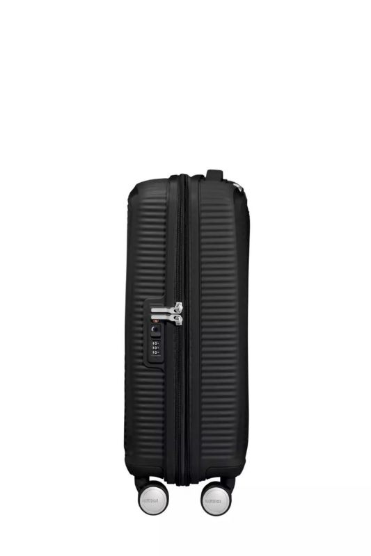 Валіза American Tourister, Soundbox, поліпропілен, мала, 55см, 35.5/41л, TSA, 4 колеса, EXP, чорний