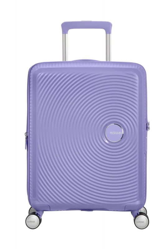 Валіза American Tourister, Soundbox, поліпропілен, мала, 55см, 35.5/41л, TSA, 4 колеса, EXP, лавандовий