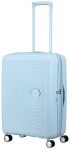 Валіза American Tourister, Soundbox, поліпропілен, середня, 67см, 71.5/81л, TSA, 4 колеса, EXP, пастельно-блакитний