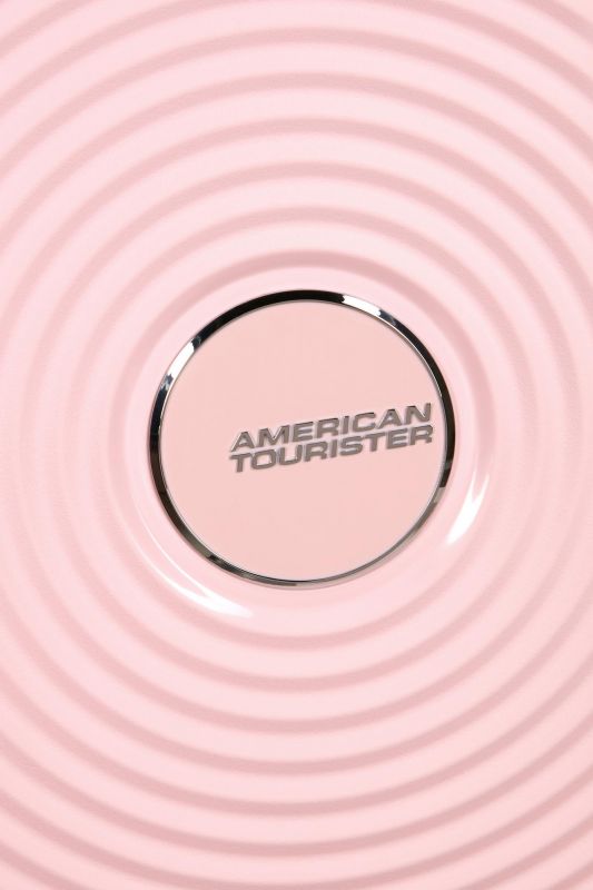 Валіза American Tourister, Soundbox, поліпропілен, середня, 67см, 71.5/81л, TSA, 4 колеса, EXP, пастельно-рожевий