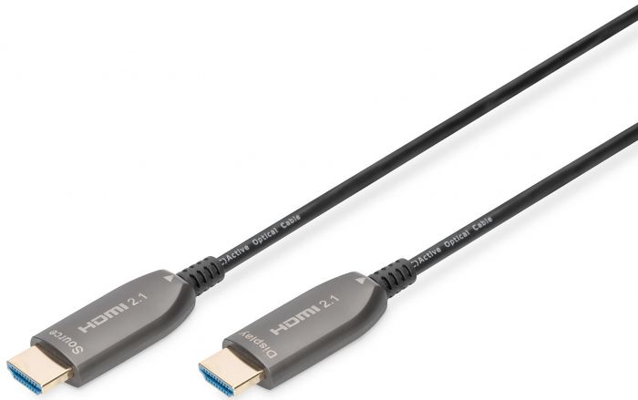 Кабель DIGITUS HDMI UHD 8K, AOC hybrid-fiber, type A M/M, 15м, чорний
