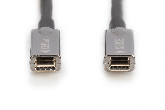 Кабель DIGITUS USB-C UHD 4K, AOC hybrid-fiber, type C M/M, 10м, чорний