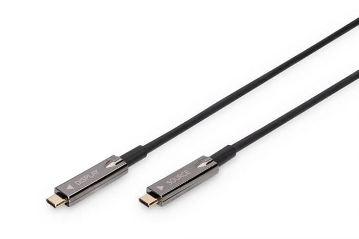 Кабель DIGITUS USB-C UHD 4K, AOC hybrid-fiber, type C M/M, 10м, чорний