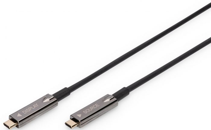 Кабель DIGITUS USB-C UHD 4K, AOC hybrid-fiber, type C M/M, 10м, чорний