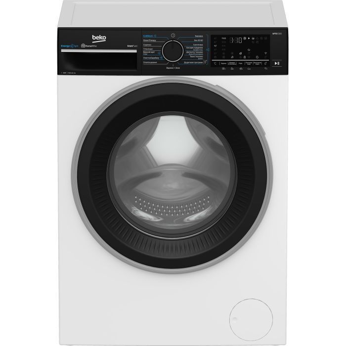 Пральна машина Beko фронтальна, 9кг, 1400, A, 55см, дисплей, пар, інвертор, WIFI, білий