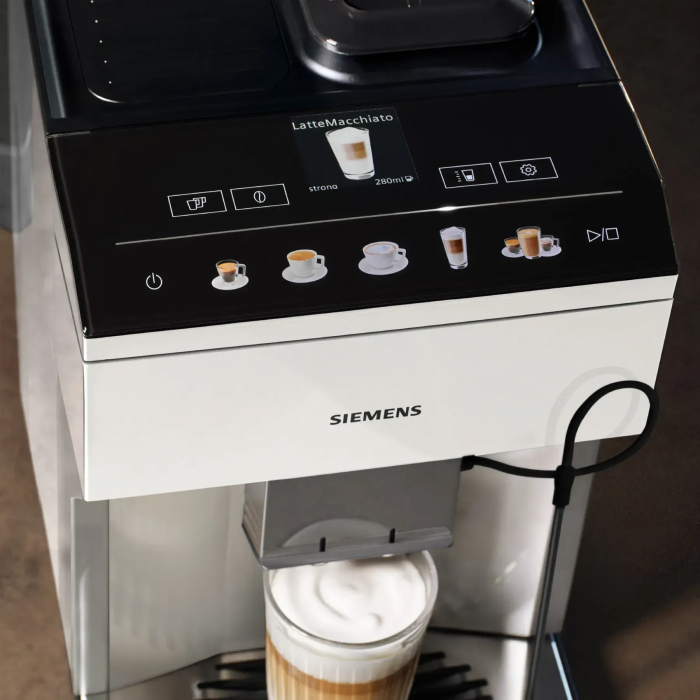 Кавомашина Siemens 1.9л, зерно + мелена, автомат.капучинатор, авторецептів - 10, білий