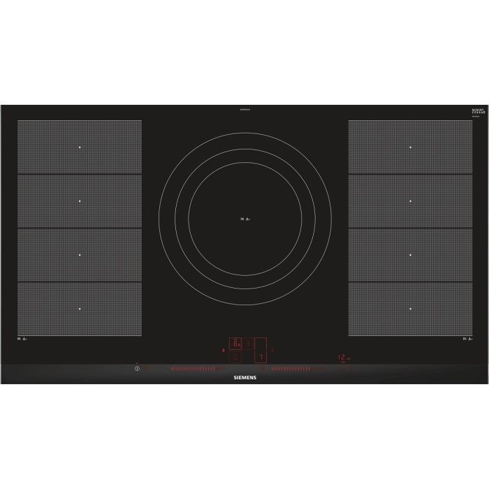 Варильна поверхня Siemens індукційна, 90см, 5 конфорок, 2 зони розширення, чорний