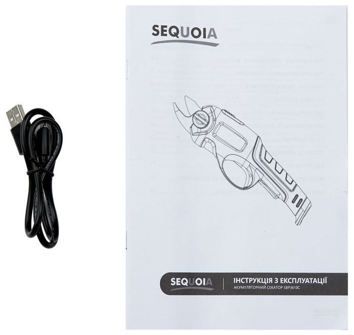 Секатор акумуляторний SEQUOIA SBP3610C 3.6В акб 1х2А·год d різа 10мм ЗП 0.6кг