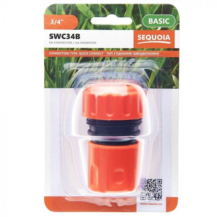 Конектор для шланга SEQUOIA SWC34B 3/4' пластик 0.03кг
