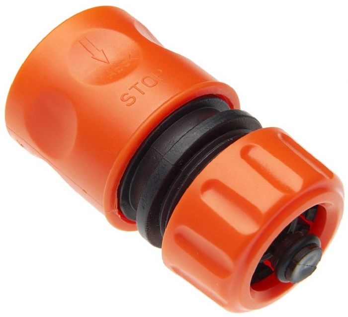 Конектор для шланга SEQUOIA SWC1258A 1/2'-5/8' з аквастопом однокомпонентний пластик 0.03кг