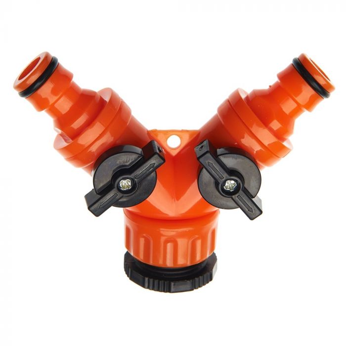 Конектор для шланга SEQUOIA SWC1234DT роздільник двоклапанний 1/2'-3/4' пластик 0.06кг