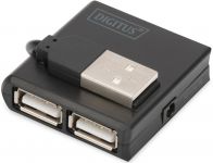 Концентратор DIGITUS USB 2.0, 4 порта, чорний