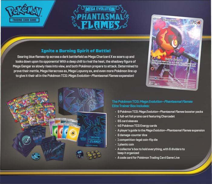 Колекційна карткова гра Pokemon: Mega Evolutions. Phantasmal Flames - Elite Trainer Box