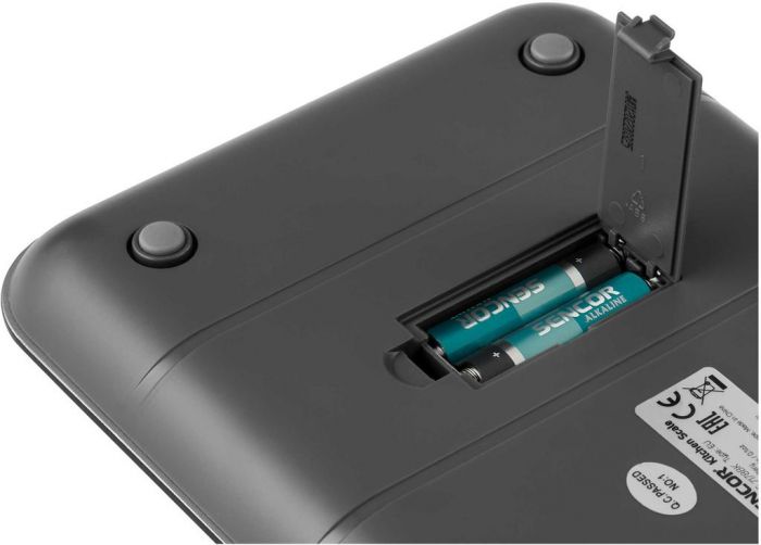 Ваги Sencor кухонні, 8кг, підключення до смартфону, AAAx2, пластик, чорний