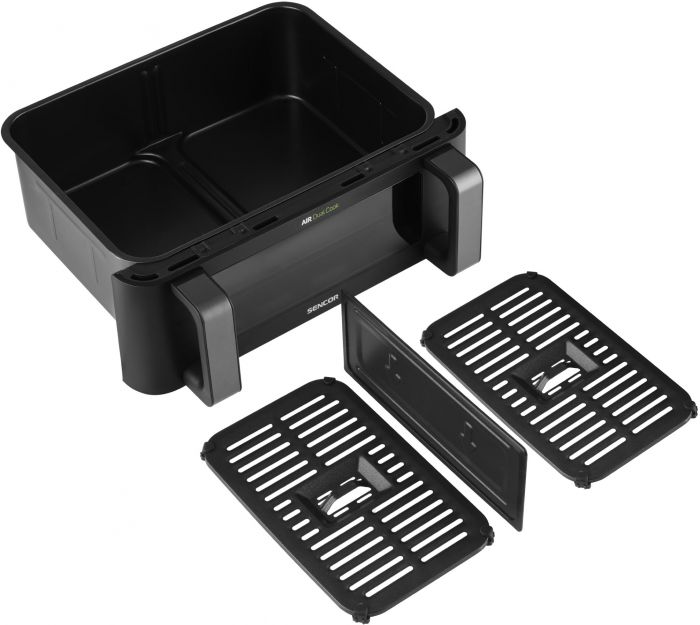 Мультипіч Sencor Dual Vita Fryer, 2700Вт, чаша-4.5+4.5л, сенсорне керув., 2 чаши, гриль, пластик, чорний
