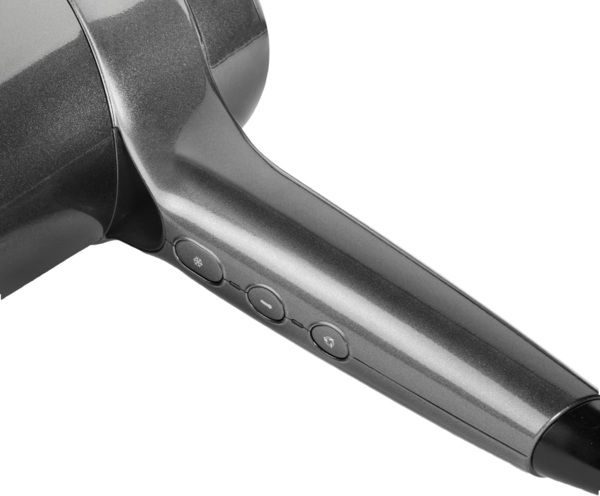 Фен Babyliss Titanium Shine, 1600Вт, 3 режими, іонізація, хол. обдув, 2 насадки, темно-сірий