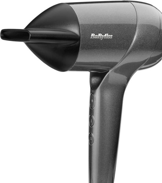 Фен Babyliss Titanium Shine, 1600Вт, 3 режими, іонізація, хол. обдув, 2 насадки, темно-сірий