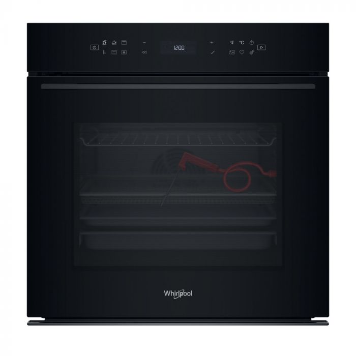 Духова шафа Whirlpool електрична, 73л, A+, дисплей, конвекція, піроліз, телескопічні напрямні, чорний
