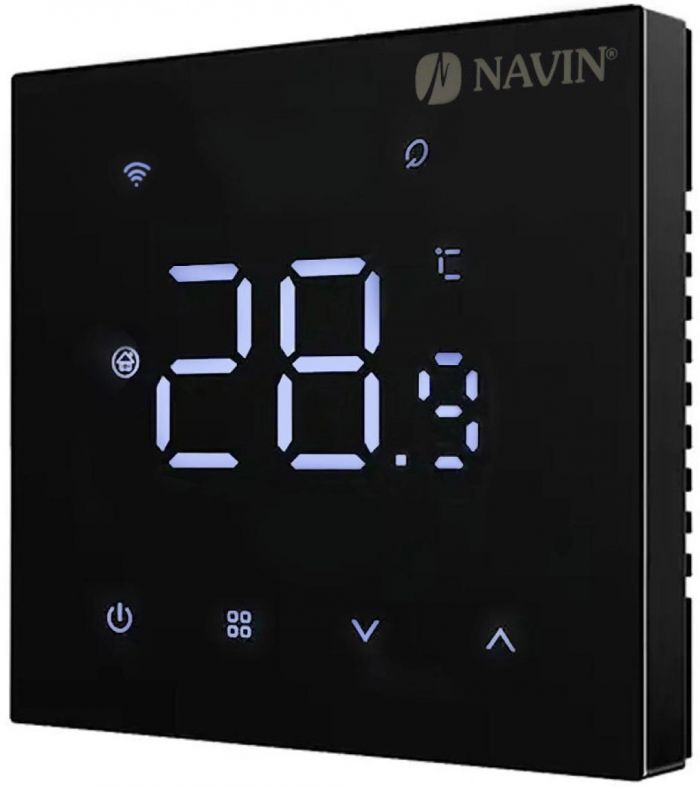 Терморегулятор Navin WT410B-3А 5...35 °C для котлів опалення електронний Wi-Fi Tuya, Smart Life провідне підключення 230В чорний