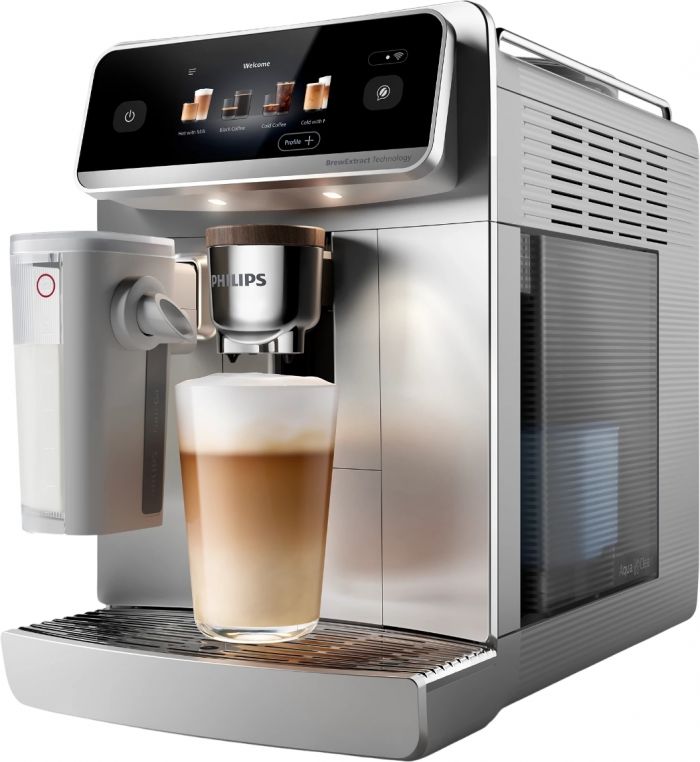 Кавомашина Philips Series 8000 Cafe Aromis, 1.9л, зерно+мелена, автомат.капуч, дисплей, авторецептів -54, срібни