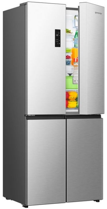 Холодильник SBS Gorenje, 190х65х80см, 4 двері, 311(149)л, А+, NoFrost+, Інвертор , Зона св-ті, Диспл, нерж