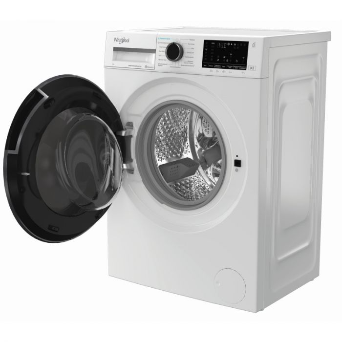Пральна машина Whirlpool фронтальна, 7кг, 1200, A, 49.6см, дисплей, пара, інвертор, люк чорний, білий