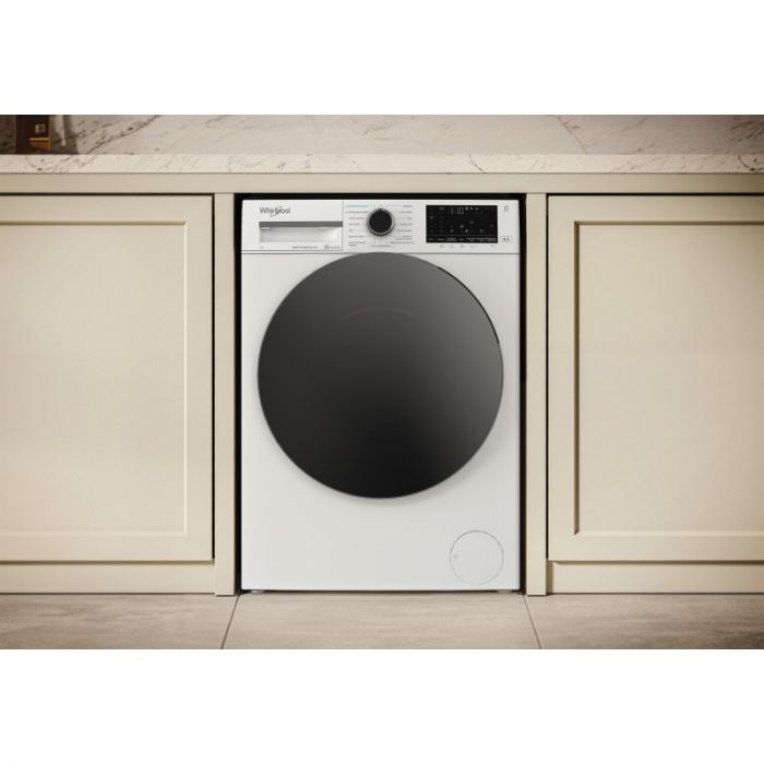 Пральна машина Whirlpool фронтальна, 7кг, 1200, A, 49.6см, дисплей, пара, інвертор, люк чорний, білий