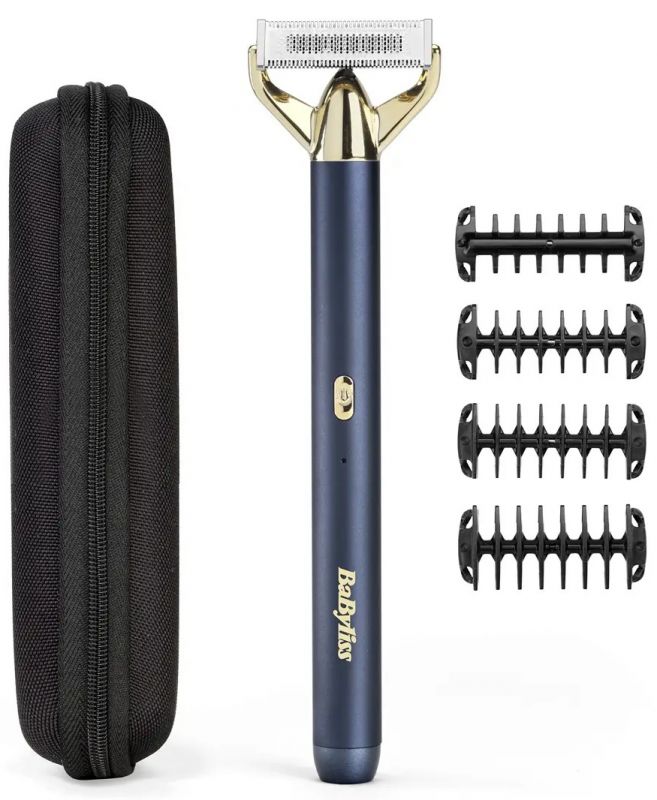 Тример Babyliss X- Blade Super-X Metal, для вусів та бороди, акум., насадок-4, кейс, підставка, сталь, синій