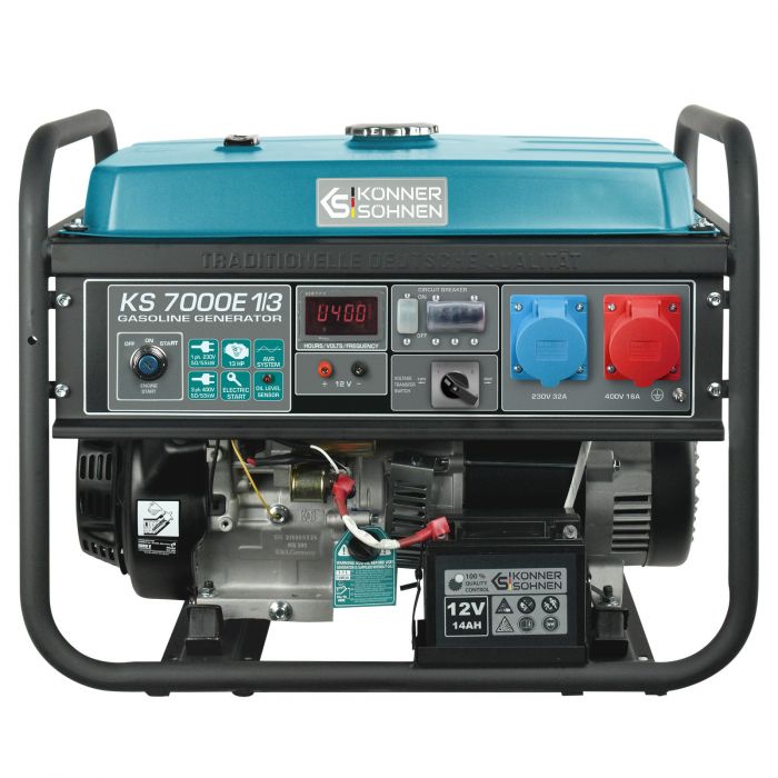 Генератор бензиновий Konner&Sohnen KS KS7000E1/3, 230/400В, 5/5.5кВт, 3Фази, електростартер, 81кг