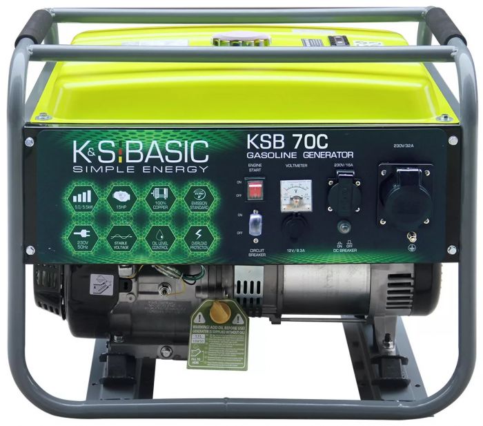 Генератор бензиновий Konner&Sohnen Basic KSB 70C, 230В, 5-5.5кВт, ручний стартер, 66.6кг