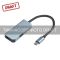 Хаб 2E USB-С > USB-A 3.0/USB-C PD/HDMI, 0.14м, сірий