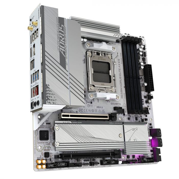 Материнська плата GIGABYTE B650M A ELITE AX ICE sAM5 B650 4xDDR5 M.2 HDMI DP Wi-Fi mATX