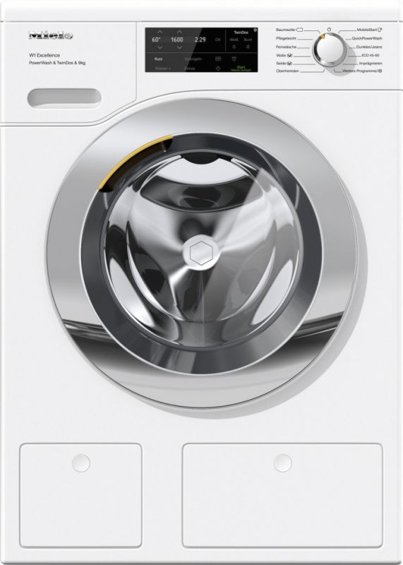 Пральна машина Miele WEI 865 WPS фронтальна, 9кг, 1600, A+++, 63.6см, дисплей, інвертор, автодоз, люк хром, білий