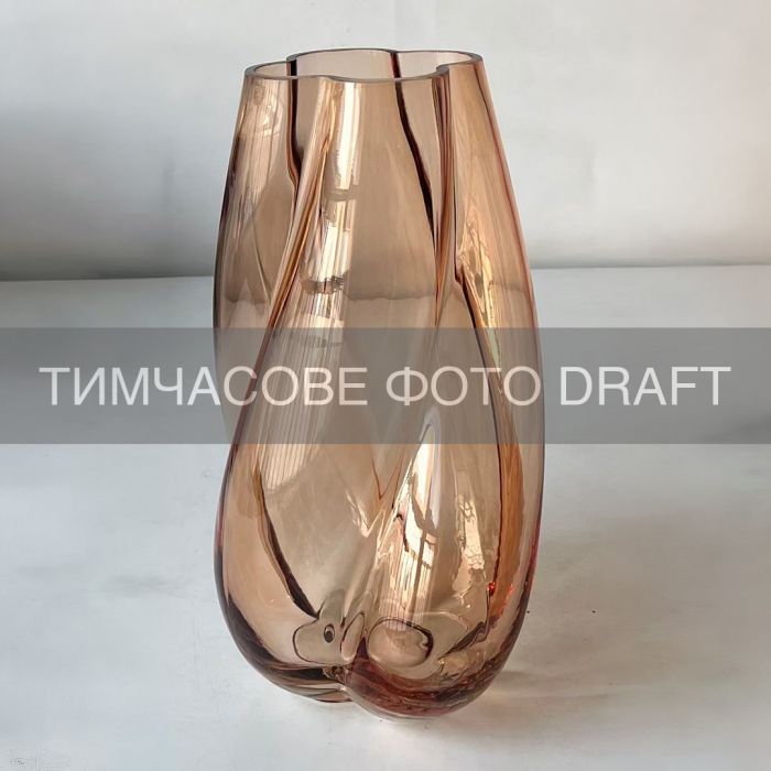 Ваза Ardesto Rosalia, 17.3x15.5х28.4см, скло, коричневий світлий